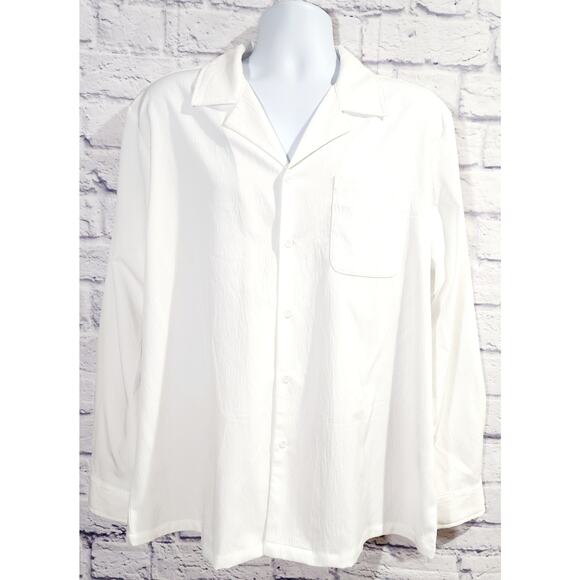 COOFANDY White Button Down Long Sleeves Shirt Large NWOTS Lightweight Soft - Picture 1 of 6